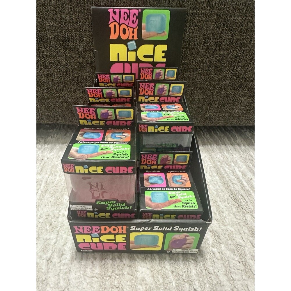 NeeDoh Nice Cube Super Solid Squish Cube New NeeDoh Color May Vary - Fast Ship